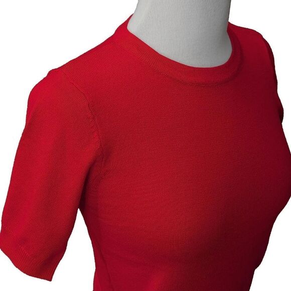 🔥Red Retro Style Short Sleeve Sweater XLarge - Picture 2 of 10